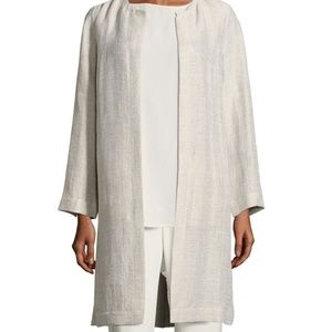 Eileen Fisher Topper Jacket Linen Beige XS NWT